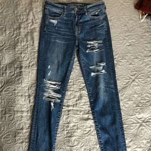 Distressed American eagle jeans (10 Long)